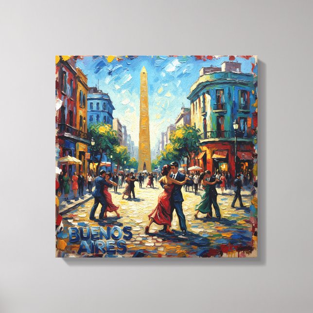Lienzo Buenos Aires Tango Street Scene Stretched Canvas (Anverso)