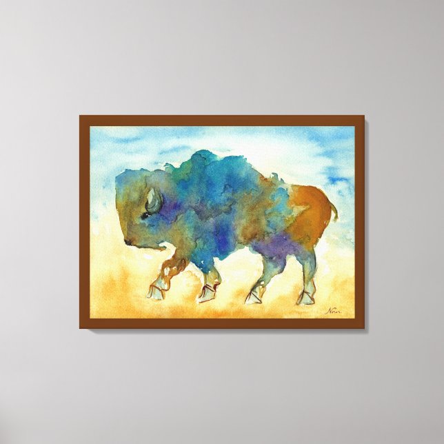 Lienzo Búfalo abstracto (Anverso)