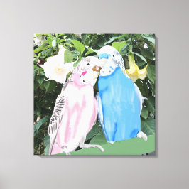 Lienzo Buggies rosas y azules contra trompetas de ángel