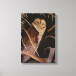 Lienzo búho de grano de pintura de animales pastel