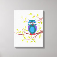 Búho dormilón lindo en una pintura de dibujos anim