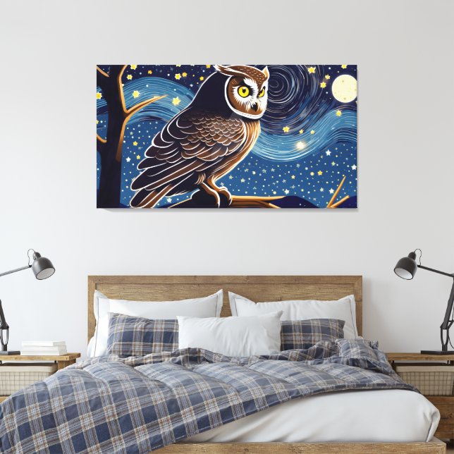 Lienzo Búho Nocturno  (Insitu(Dormitorio))