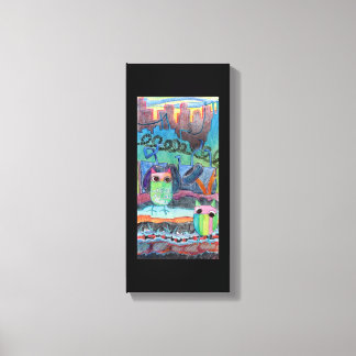 Lienzo búhos de ciudad interior