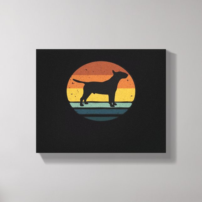 Lienzo Bull Terrier Retro Vintage Classic T-Shirt (Anverso)