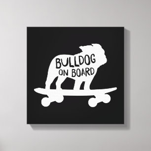 Lienzo Bulldog a bordo   Skateboarding Dog Silhouette