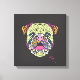 Lienzo Bulldog abstracto