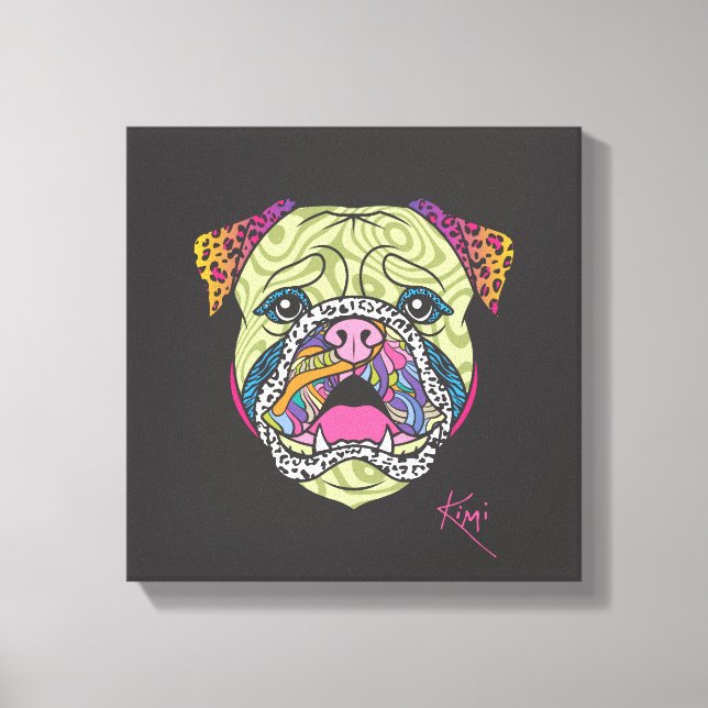 Lienzo Bulldog abstracto (Anverso)