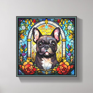 Lienzo Bulldog blanco y negro