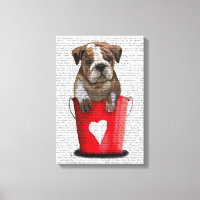 Bulldog Cubo De Amor Rojo