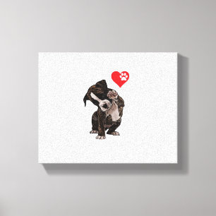 Lienzo Bulldog de cinco corazones de alto nivel me encant