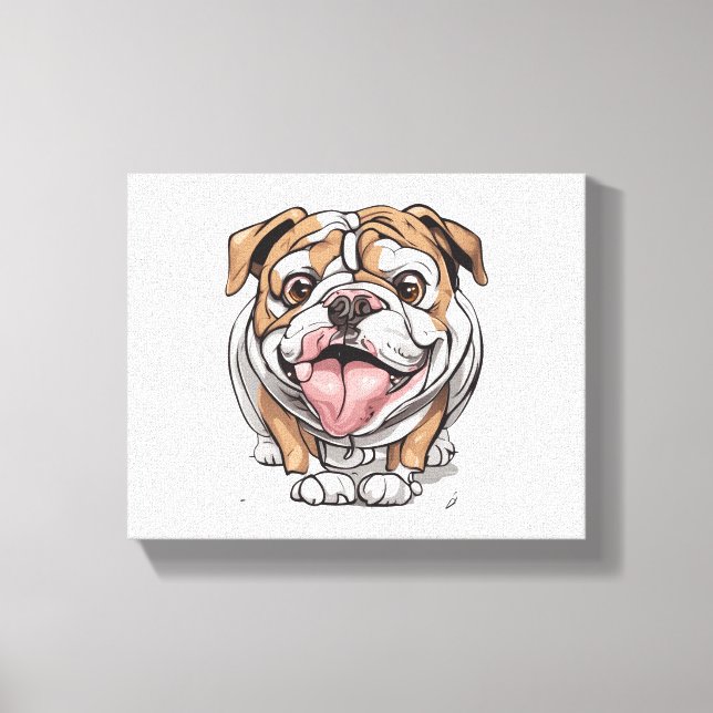 Lienzo Bulldog feliz (Anverso)