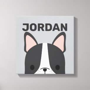Lienzo Bulldog Francés Adorable con Nombre Personalizado
