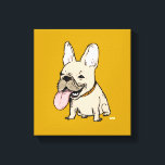 Lienzo Bulldog francés divertido con gran lengua<br><div class="desc"></div>
