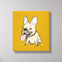 Bulldog Francés Divertido con Lengua Enorme Fuera