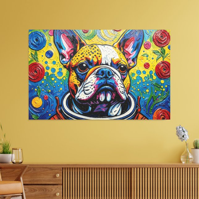 LIENZO BULLDOG FRANCÉS EN EL ESPACIO 15 (Insitu (Sala de estar))