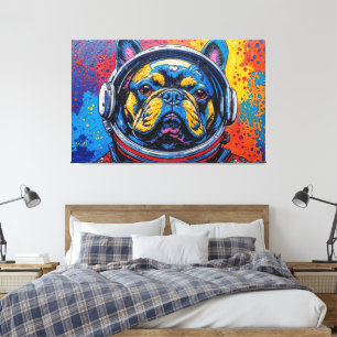 LIENZO BULLDOG FRANCÉS EN EL ESPACIO 4