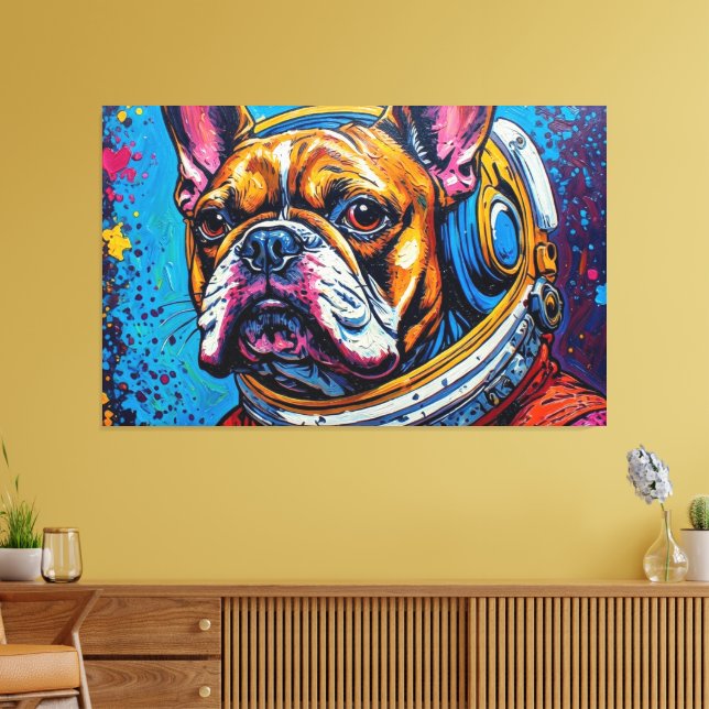 LIENZO BULLDOG FRANCÉS EN EL ESPACIO 6 (Insitu (Sala de estar))