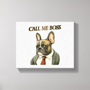 Lienzo Bulldog francés en un traje