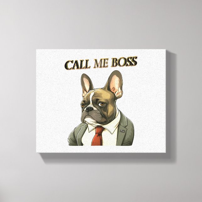 Lienzo Bulldog francés en un traje (Anverso)