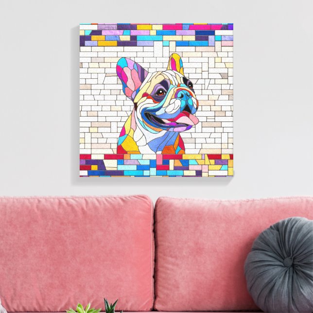 Lienzo Bulldog francés - Frenchie - mosaico colorido (Insitu (Sala de estar))