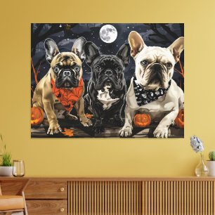 Lienzo Bulldog francés Halloween Spooky