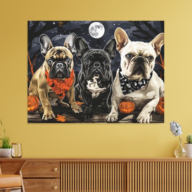 Lienzo Bulldog francés Halloween Spooky (Insitu (Sala de estar))
