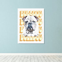 Bulldog inglés con fuente retro