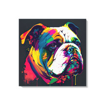 Bulldog inglés Pop Art Canvas Print