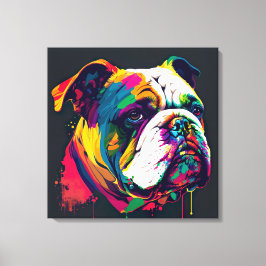 Lienzo Bulldog inglés Pop Art Canvas Print