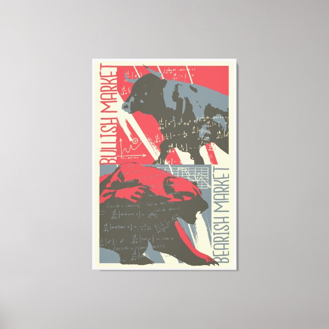 Lienzo Bullish Bearish Bolsa de Valores Canvas Wall Art (Anverso)