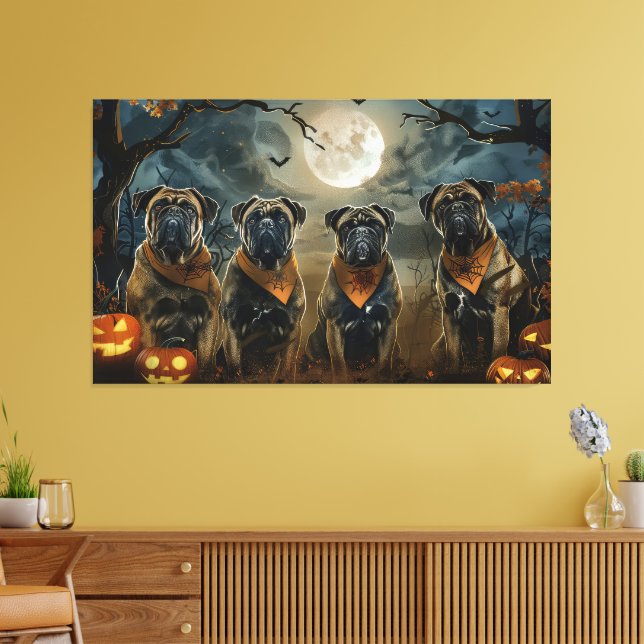 Lienzo Bullmastiff Halloween Spooky (Insitu (Sala de estar))