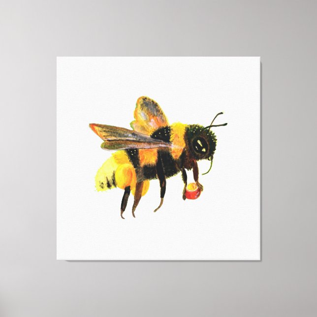 Lienzo Bumble Bee cargando polen (Anverso)