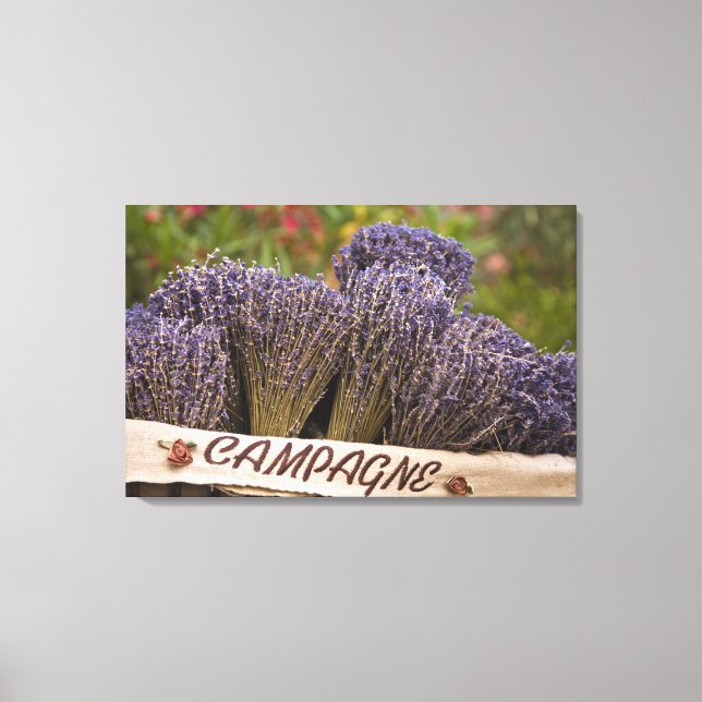 Lienzo Bunches de lavanda a la venta, Vence, Provenza, (Anverso)