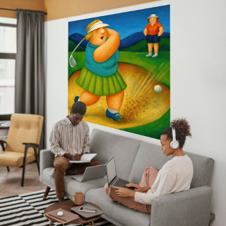 Lienzo Bunker Trouble- Large Wrapped Canvas Golf Print