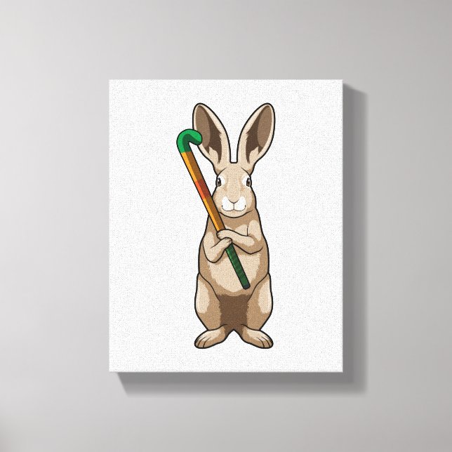 Lienzo Bunny at Hockey with Hockey stick (Anverso)