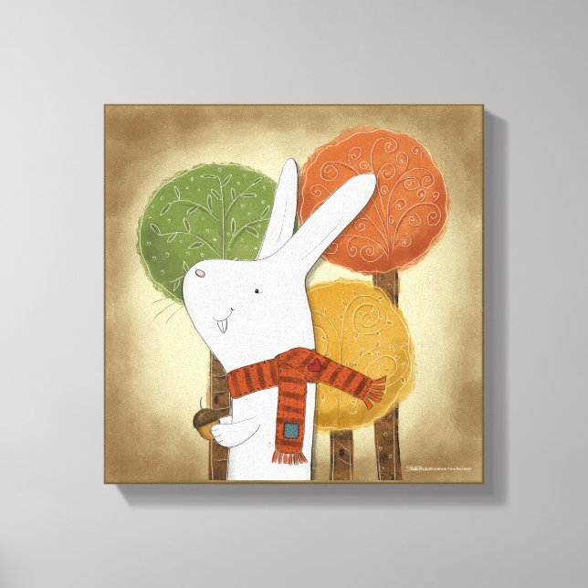 Lienzo Bunny de Woodland con Acorn (Anverso)