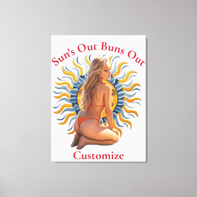 Lienzo Buns Out Bikini Beach Chica Thunder_Cove (Anverso)