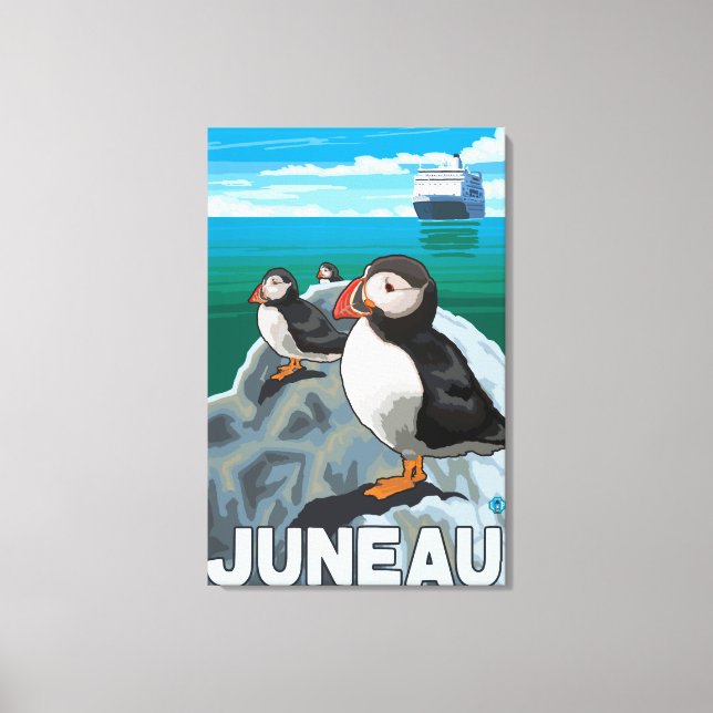 Lienzo Buques de ultramar y cruceros - Juneau, Alaska (Anverso)