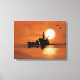 Lienzo Buques en el mar