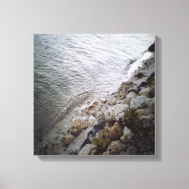 Lienzo Burbujas En La Playa - Extracción Azul Del Océano