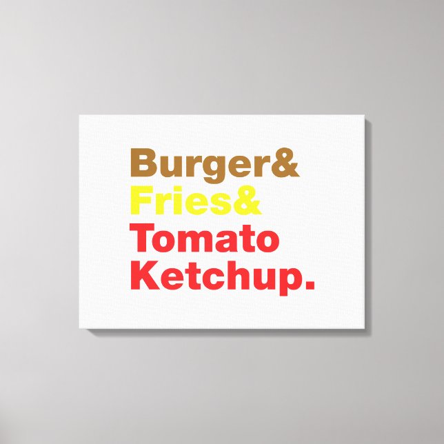 Lienzo Burger & Fries & Tomate Ketchup. (Anverso)