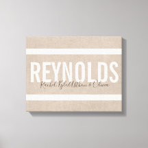 Lienzo Burlap de nombre personalizado