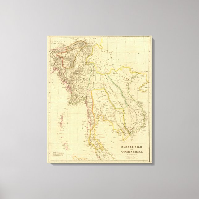 Lienzo Burmah, Siam, Cochin China (Anverso)