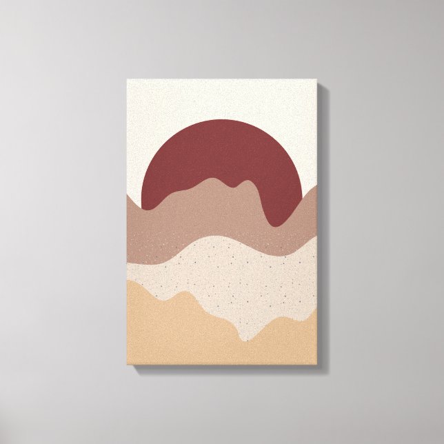 Lienzo Burnt Red Sun Wall Art – Earth Tone Poster (Anverso)