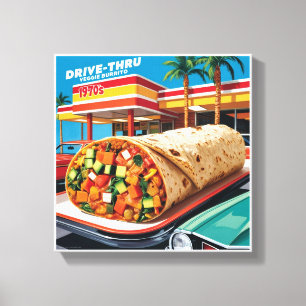 Lienzo Burrito de Los Ángeles de los años 1970