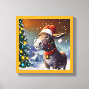 Lienzo Burro de Navidad 1