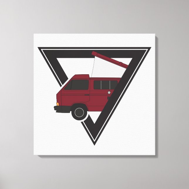 Lienzo bus maroon triangular (Anverso)