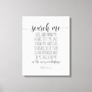 Lienzo Búscame Dios Y Conoce Mi Corazón, Salmo 139:23-2