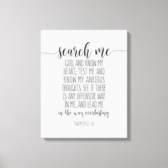 Lienzo Búscame Dios Y Conoce Mi Corazón, Salmo 139:23-24 (Anverso)