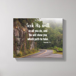 Lienzo Buscar su testamento proverbios 3:6 sendero escéni